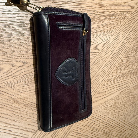 Vintage Juicy Couture Wallet Black Crown Velour Scottie Long Y2K Card ID 8" x 4" - Picture 2 of 8
